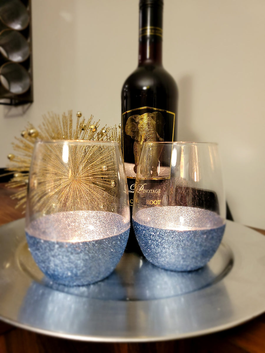 21 oz. Handmade Glitter Dipped Wine Glasses  STL Glitter Company